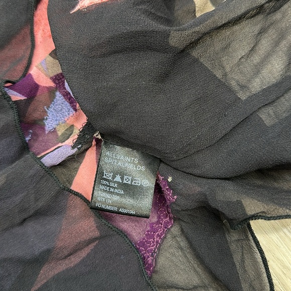 All Saints spitalfields sequin 100% silk sheer mini dress size 14 - Picture 11 of 11